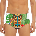 Aloha Tiki Print Men's Triangle Swim Briefs