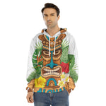Aloha Tiki Print Men's Velvet Pullover Hoodie
