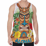 Aloha Tiki Print Men's Velvet Tank Top