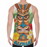 Aloha Tiki Print Men's Velvet Tank Top
