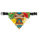 Aloha Tiki Print Over The Collar Dog Bandana