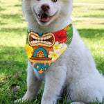 Aloha Tiki Print Over The Collar Dog Bandana