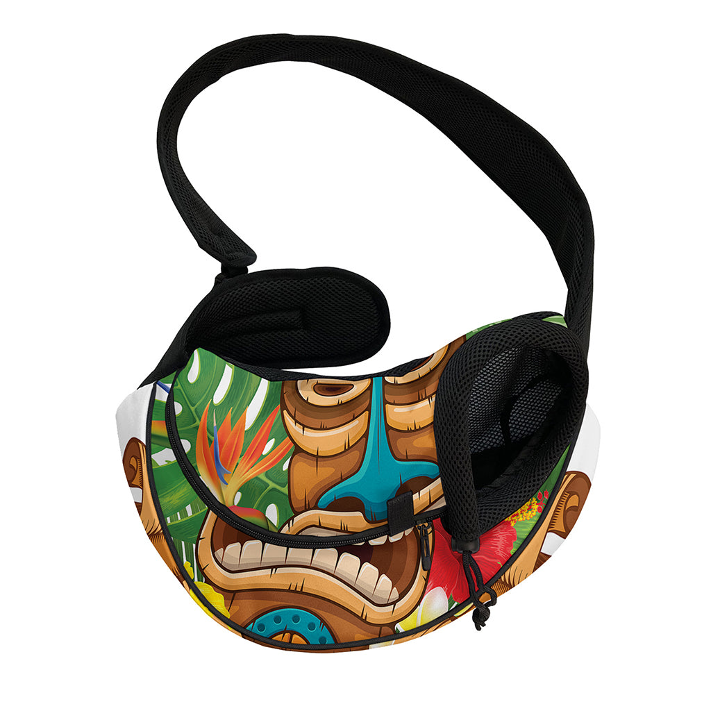 Aloha Tiki Print Pet Sling Carrier