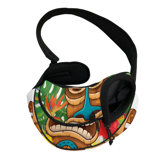 Aloha Tiki Print Pet Sling Carrier