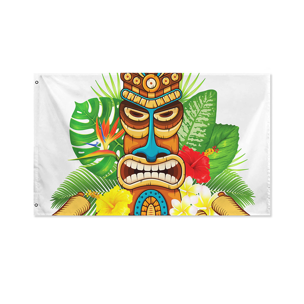 Aloha Tiki Print Polyester Flag