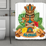 Aloha Tiki Print Polyester Shower Curtain