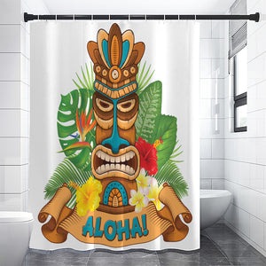 Aloha Tiki Print Premium Shower Curtain