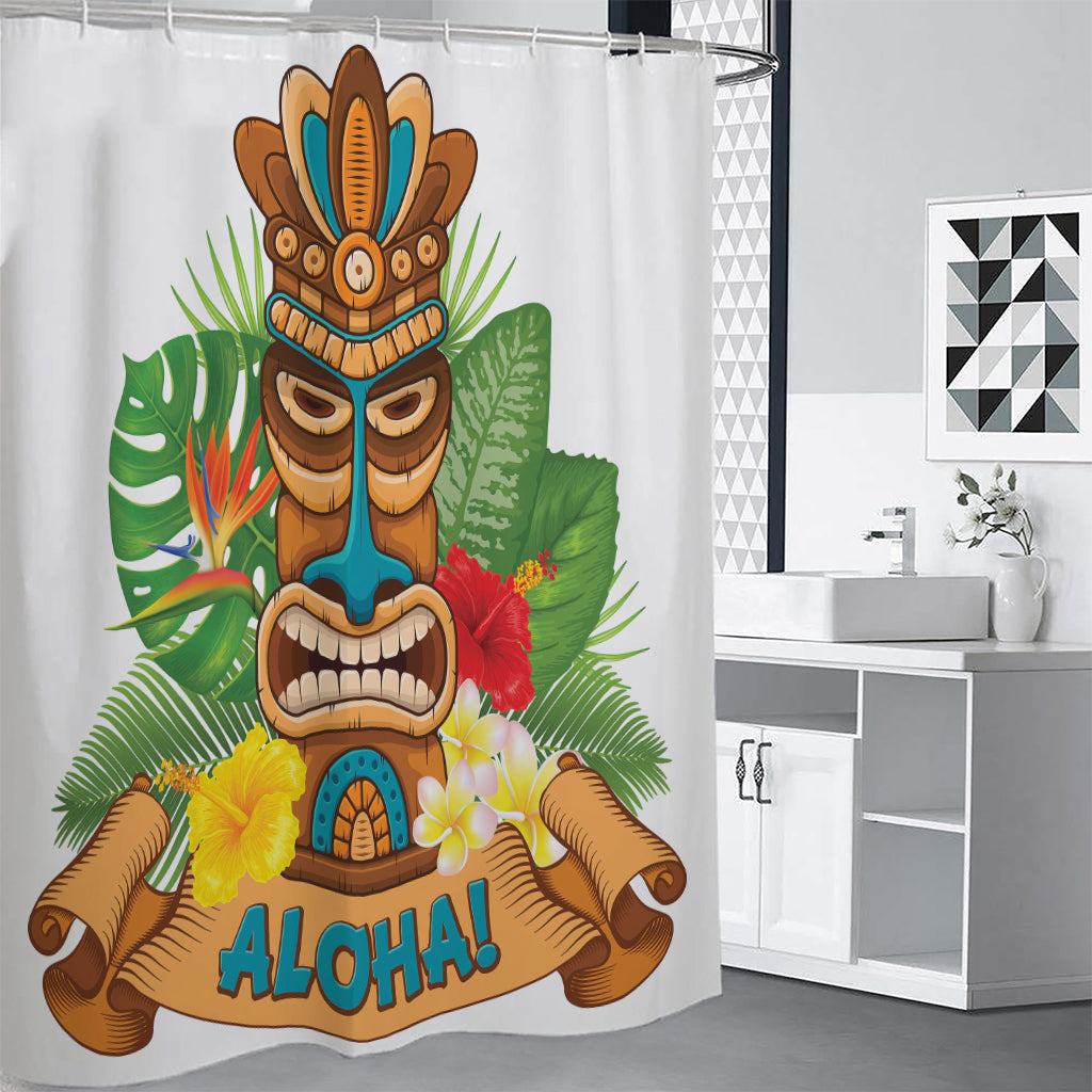 Aloha Tiki Print Premium Shower Curtain