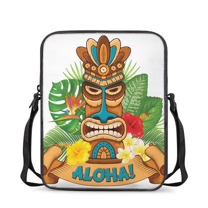 Aloha Tiki Print Rectangular Crossbody Bag