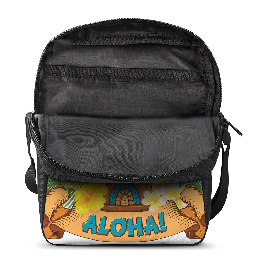 Aloha Tiki Print Rectangular Crossbody Bag