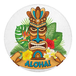 Aloha Tiki Print Round Blanket