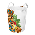 Aloha Tiki Print Round Laundry Basket