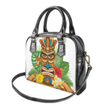 Aloha Tiki Print Shoulder Handbag