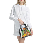 Aloha Tiki Print Shoulder Handbag