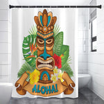 Aloha Tiki Print Shower Curtain