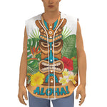 Aloha Tiki Print Sleeveless Baseball Jersey