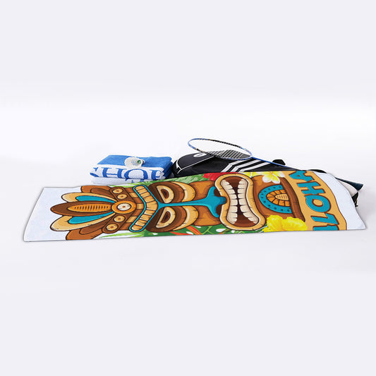 Aloha Tiki Print Sports Towel
