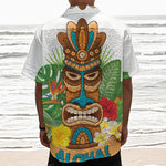 Aloha Tiki Print Textured Short Sleeve Shirt