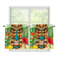 Aloha Tiki Print Tier Curtains