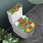 Aloha Tiki Print Toilet Lid And Tank Cover Set