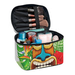 Aloha Tiki Print Travel Makeup Bag
