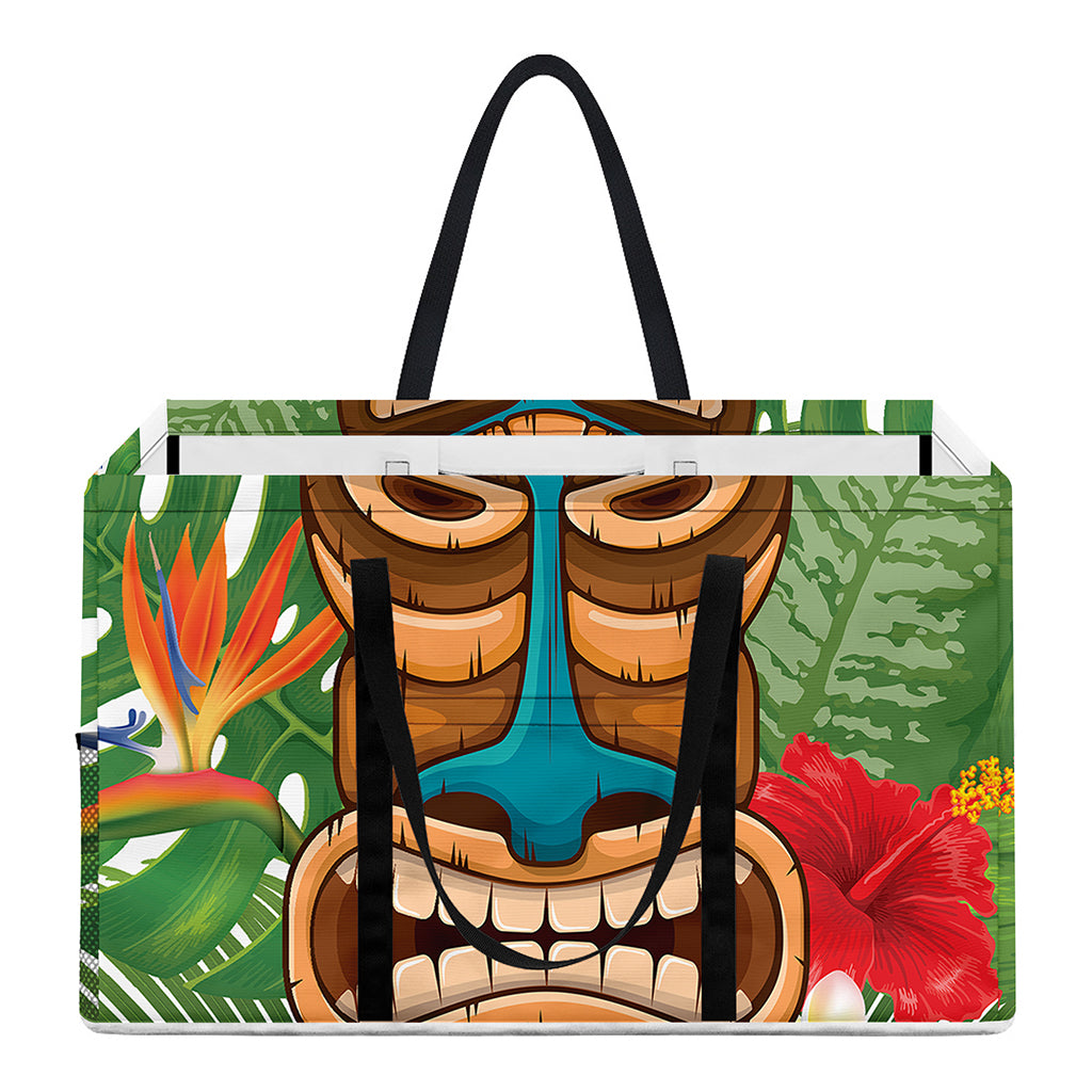 Aloha Tiki Print Utility Tote Bag