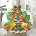 Aloha Tiki Print Waterproof Round Tablecloth