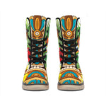 Aloha Tiki Print Winter Boots