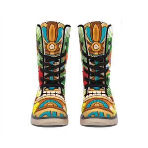 Aloha Tiki Print Winter Boots