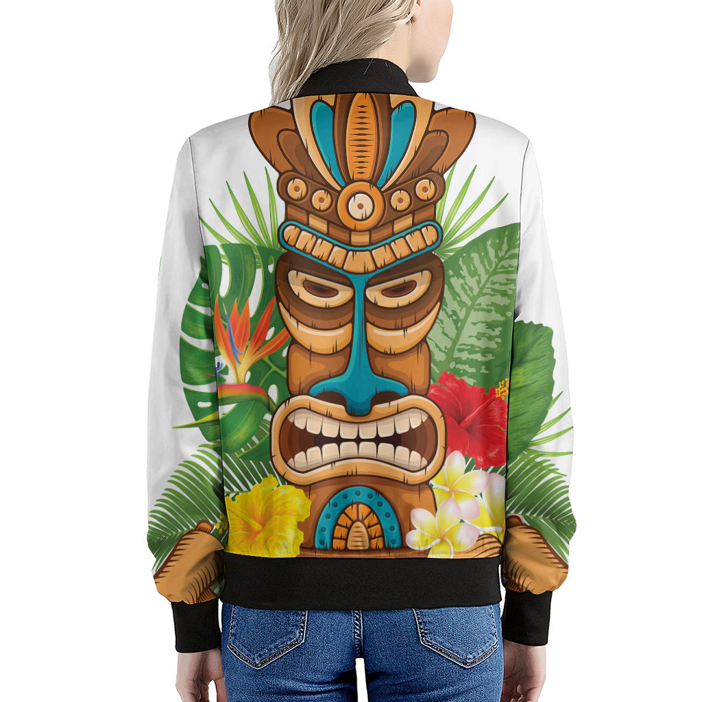 Aloha Tiki Print Women's Bomber Jacket