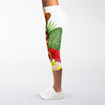 Aloha Tiki Print Women's Capri Leggings