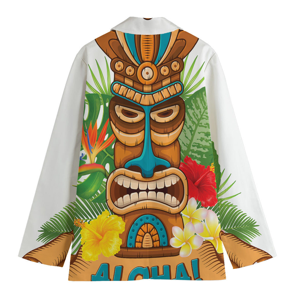 Aloha Tiki Print Women's Cotton Blazer