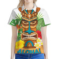 Aloha Tiki Print Women's Polo Shirt