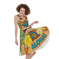 Aloha Tiki Print Sleeveless Knee Length Dress