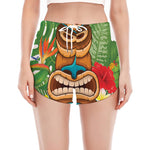 Aloha Tiki Print Women's Split Running Shorts
