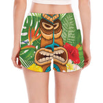 Aloha Tiki Print Women's Split Running Shorts