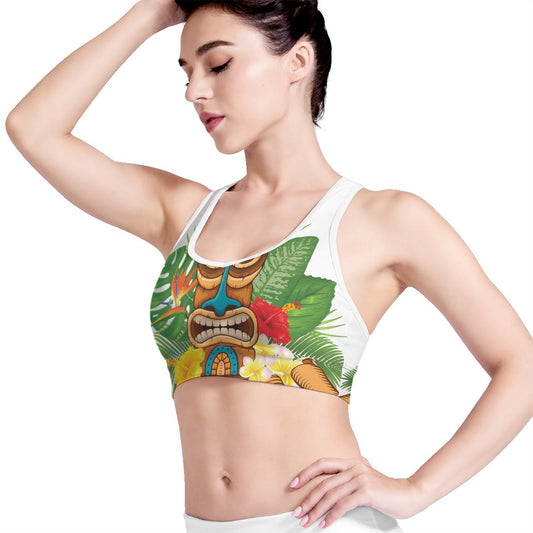 Aloha Tiki Print Women's Sports Bra