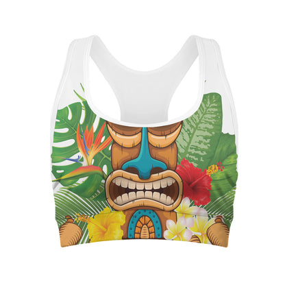 Aloha Tiki Print Women's Sports Bra