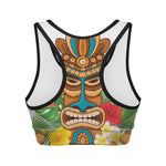 Aloha Tiki Print Women's Sports Bra