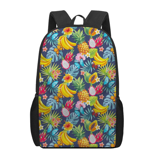 Aloha Tropical Fruits Pattern Print 17 Inch Backpack