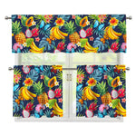 Aloha Tropical Fruits Pattern Print 3 Piece Kitchen Curtains