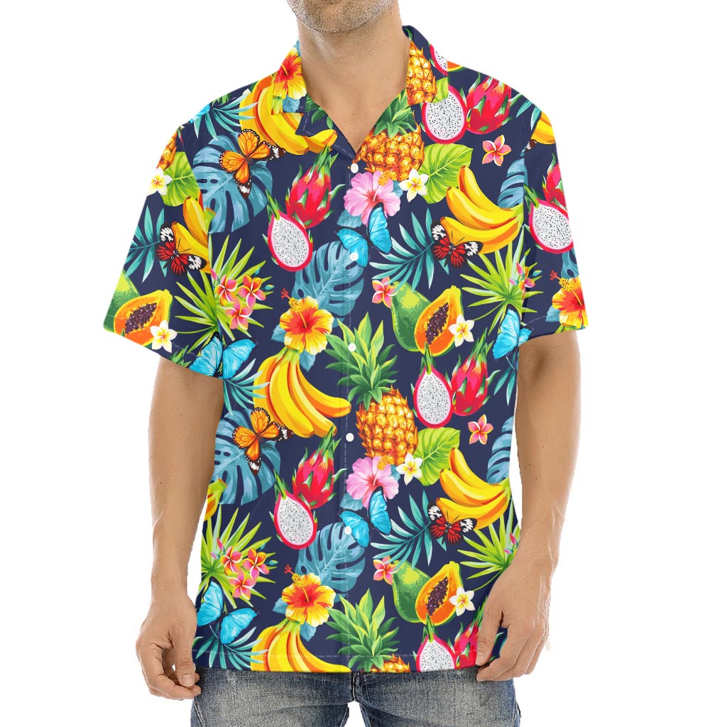 Aloha Tropical Fruits Pattern Print Aloha Shirt