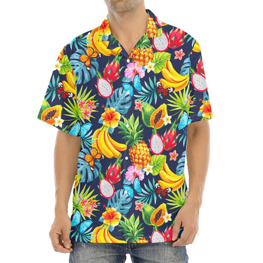 Aloha Tropical Fruits Pattern Print Aloha Shirt