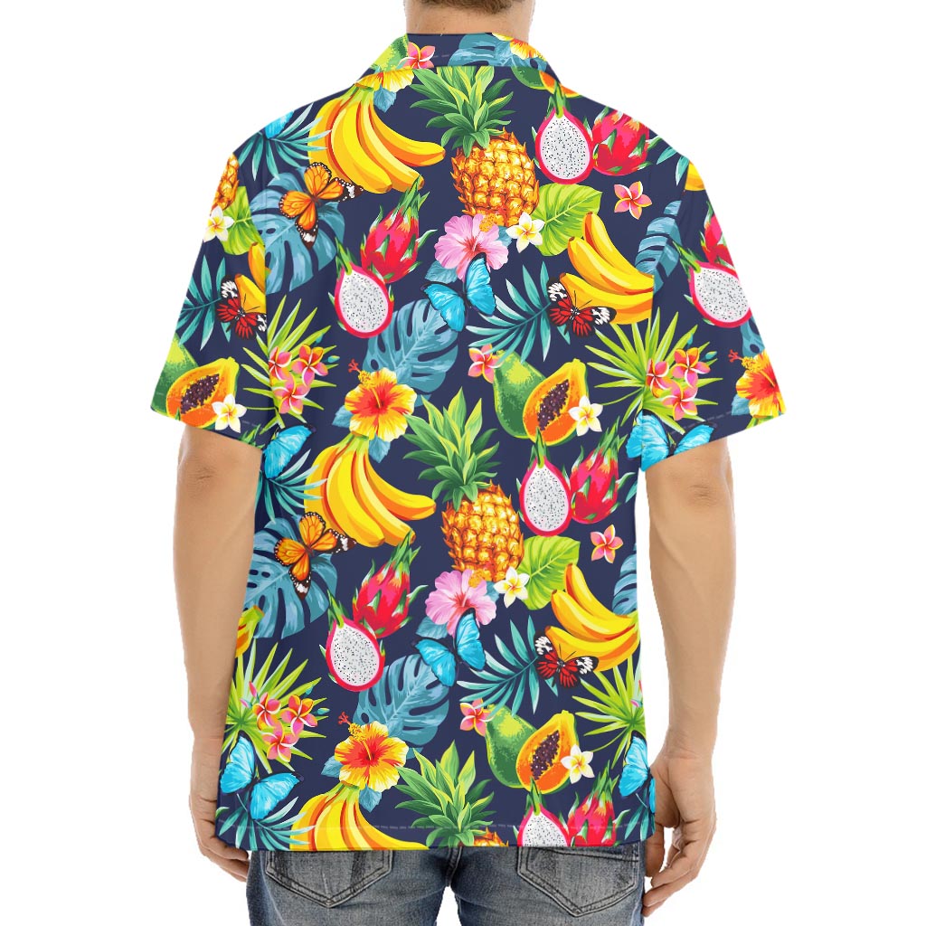 Aloha Tropical Fruits Pattern Print Aloha Shirt