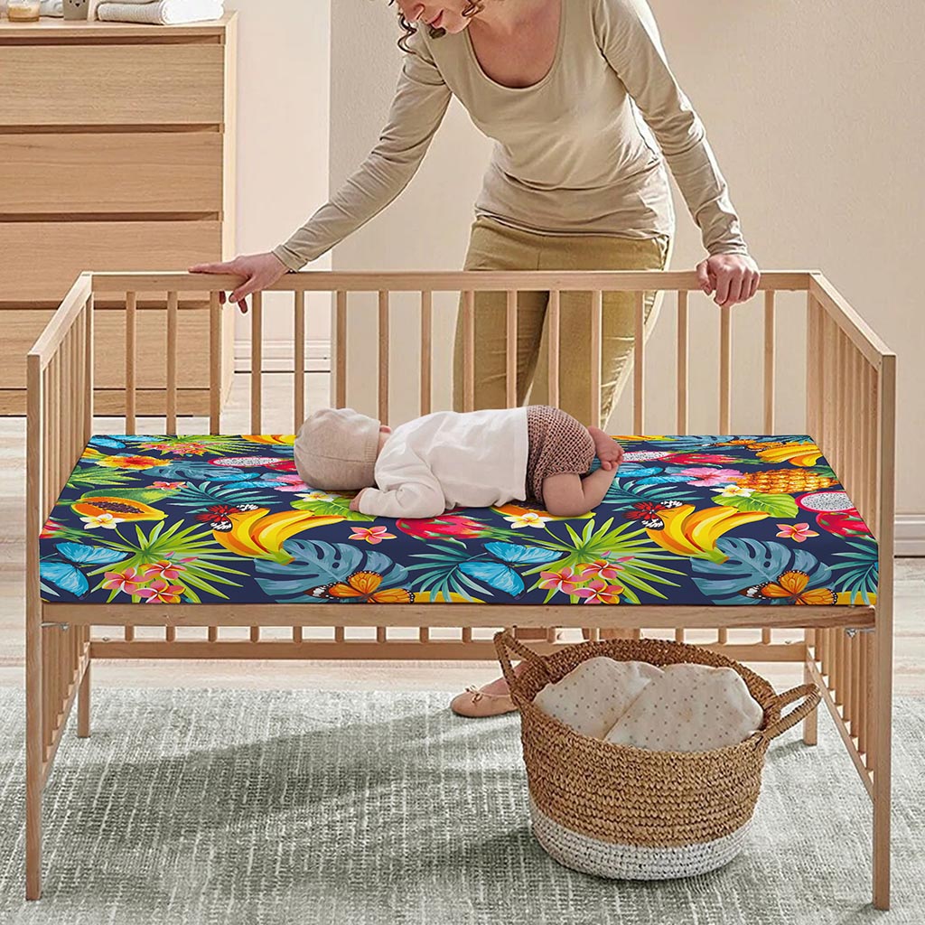 Aloha Tropical Fruits Pattern Print Baby Crib Sheet