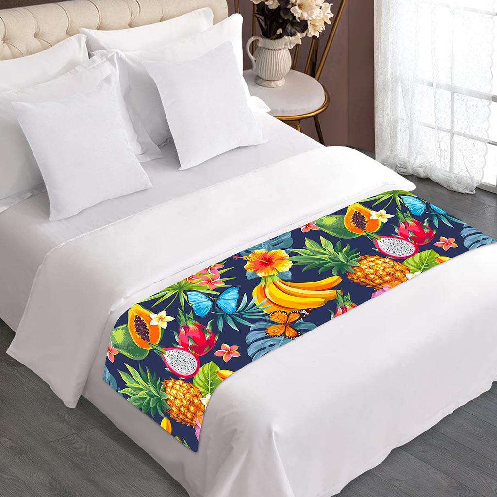 Aloha Tropical Fruits Pattern Print Bed Runner