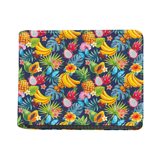 Aloha Tropical Fruits Pattern Print Bifold Wallet