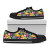 Aloha Tropical Fruits Pattern Print Black Low Top Sneakers