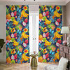 Aloha Tropical Fruits Pattern Print Blackout Pencil Pleat Curtains