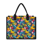 Aloha Tropical Fruits Pattern Print Canvas Tote Bag